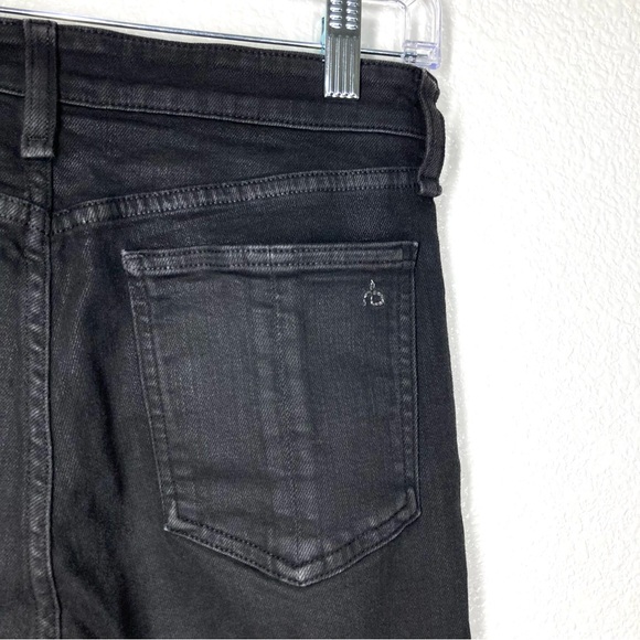 Rag & Bone Women's Nina High Rise Coated Black Ankle Skinny Jeans 28 Cotton - Picture 10 of 15
